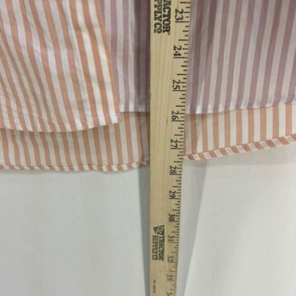 Olive & Oak Womens Orange Purple White Striped Long Sleeve Button Up Shirt XS - Picture 4 of 5